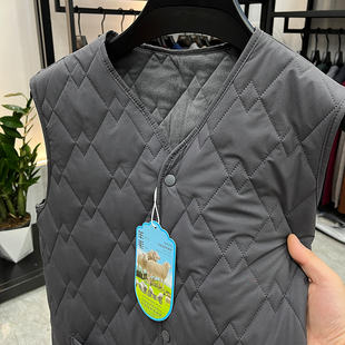 爸爸打底保暖背心爷爷坎肩 加绒加厚马甲中年男装 秋冬季 中老年男士