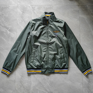 刺绣上衣 外套双层薄款 春秋装 男空军一号AM风衣立领直筒休闲男装