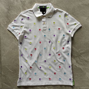 hydrogen正品男装短袖polo衫纯棉网眼刺绣骷髅头夏季男士翻领修身