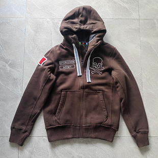 HYDROGEN正品冬季男卫衣连帽加厚加绒韩版修身骷髅潮流男装拉链长