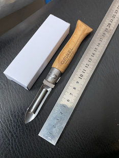 op法国外贸尾货不锈钢折叠水果瓜刨户外露营削皮刀土豆苹果刮皮刨