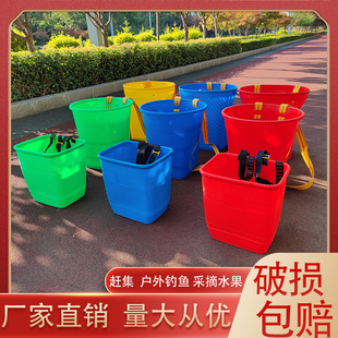 熟胶塑料背篼背篓背筐农用户外采摘赶集买菜钓鱼耐摔不漏水仿竹编