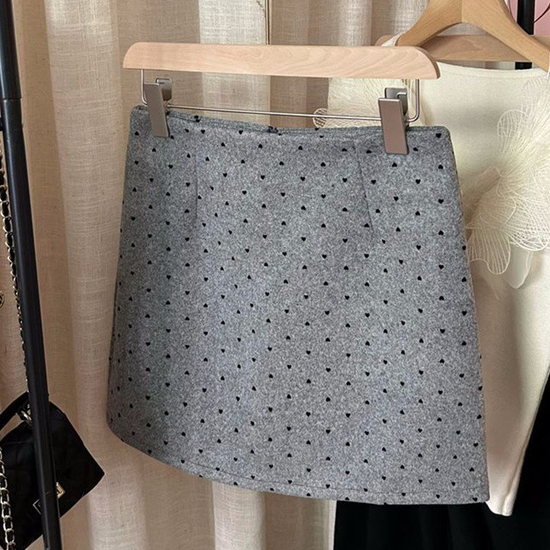 复古微胖mm波点毛呢半身裙2026春秋韩系气质淑女风修身包臀短裙子,女装/女士精品,大码半身裙,淘宝优惠券,粉丝福利购,淘宝优惠卷