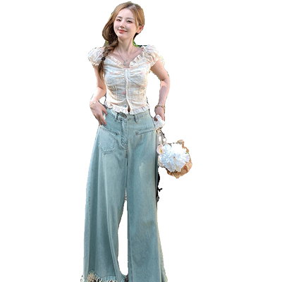 法式温柔风泡泡袖衬衫女2024夏