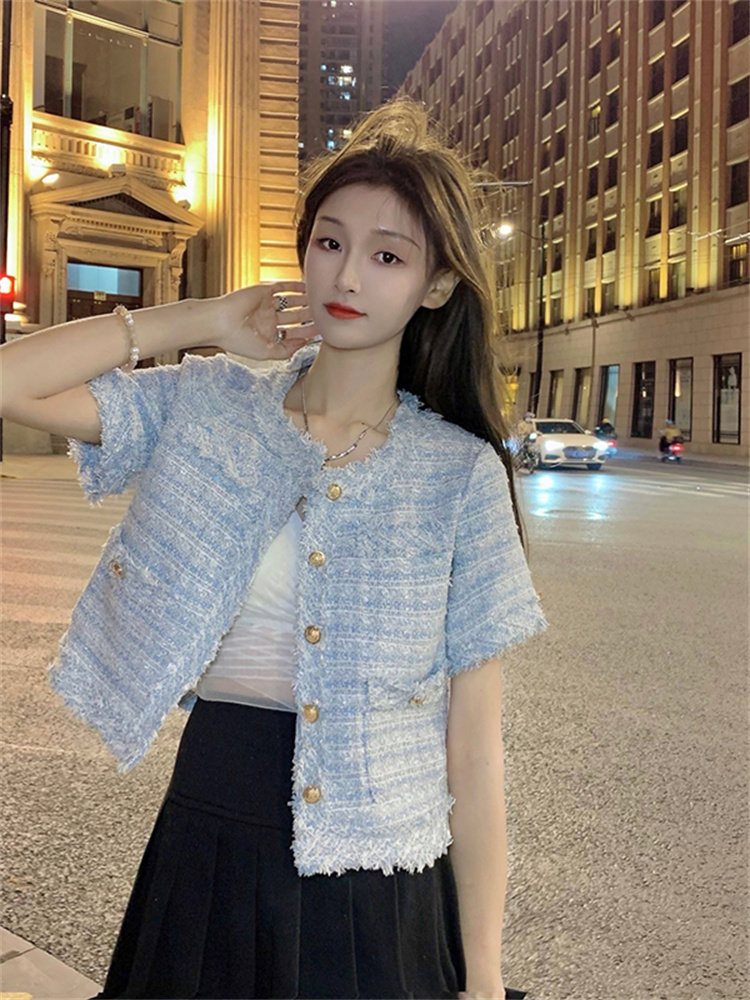 短款小香风高级感短袖外套女2025图片