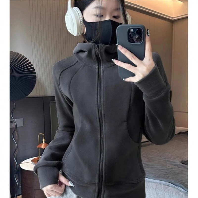 冬季摇粒绒外套女2026新款卫衣修身连帽短款收腰运动加绒加厚上衣,女装/女士精品,常规大码外套,淘宝优惠券,粉丝福利购,淘宝优惠卷
