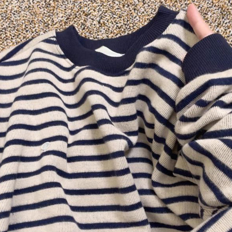 美式oversize条纹圆领卫衣女春秋2026新款爆款宽松独特超好看上衣,女装/女士精品,常规大码外套,淘宝优惠券,粉丝福利购,淘宝优惠卷