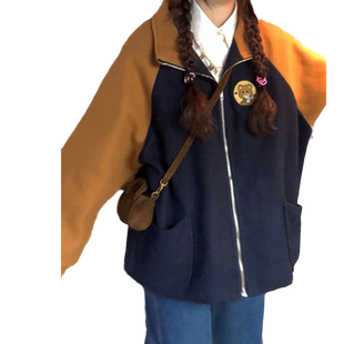 新秋学院日系软妹可爱刺绣卫衣女学生韩版百搭棒球服外套