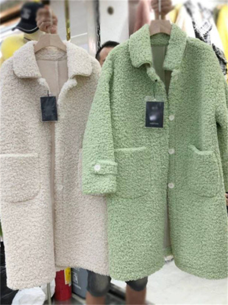 加厚仿羊羔毛外套女秋冬法式洋气