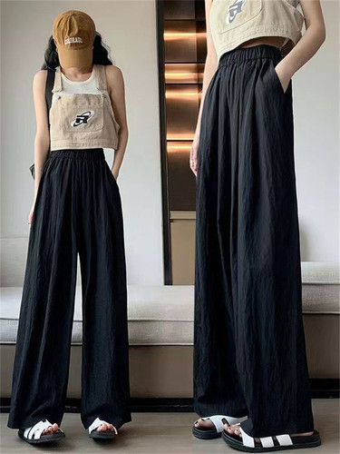 冰丝阔腿裤裤女裤子夏季薄款高腰