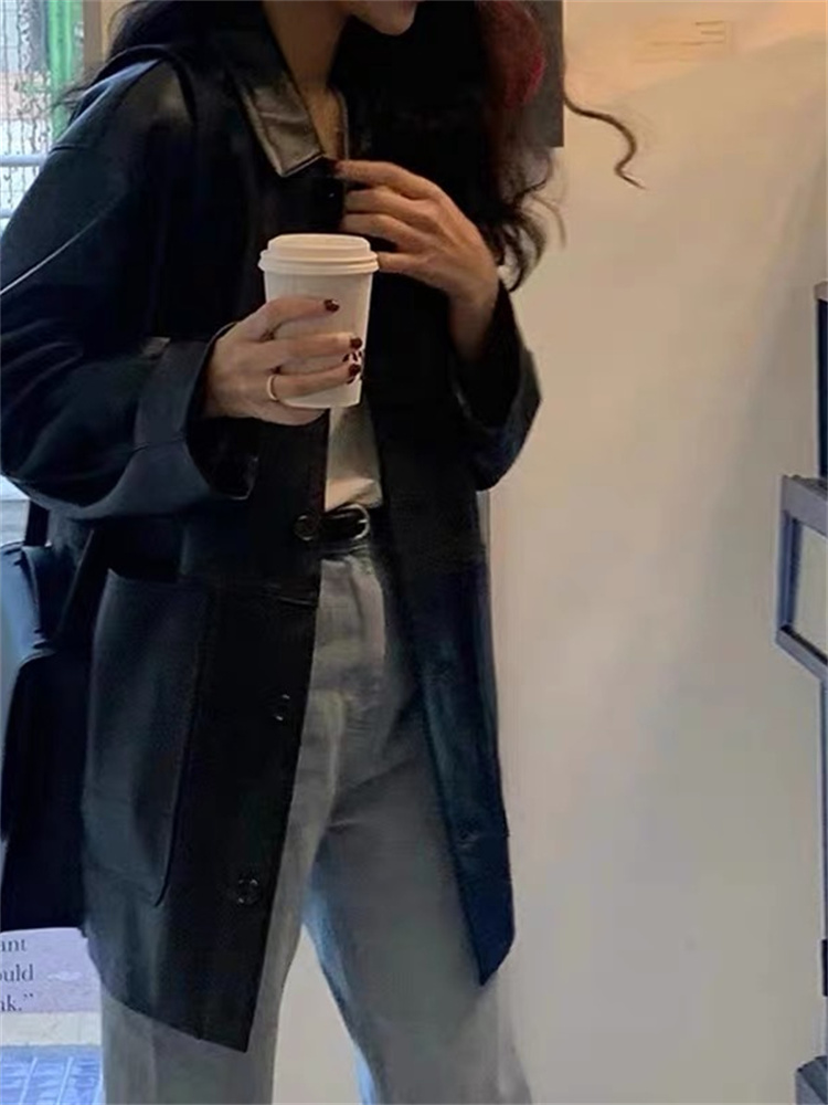 2025秋季新款机车服皮衣外套女装