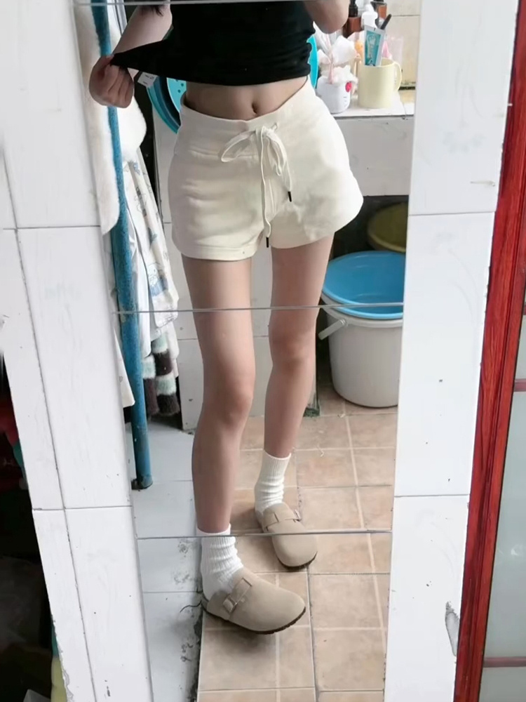 运动短裤辣妹热裤白色休闲裤女