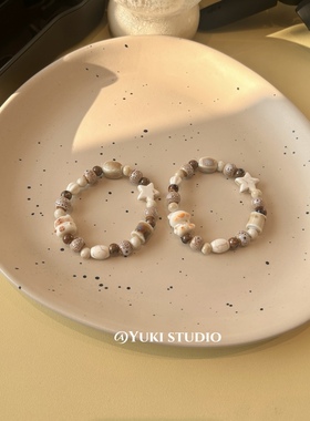 爱心熊仔陶瓷中式手链情侣款