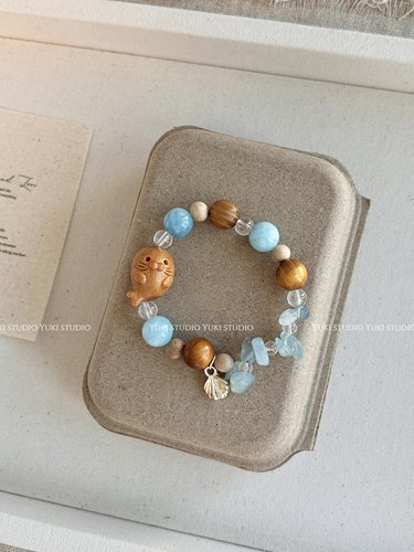 小海豹檀木手串天然石手链