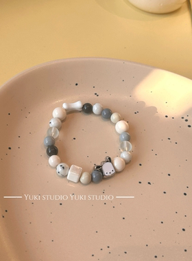 原创合金帕恰狗手串手链可爱百搭手工骨头情侣现货