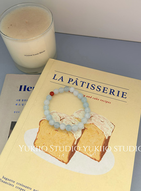 繁花海蓝宝天然石串珠手链新中式小众气质高级感手串手饰女夏8mm