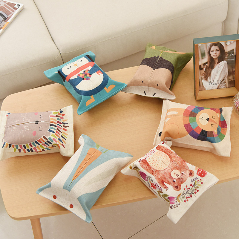 卡通布艺纸巾套纸抽简约纸巾包客厅卧室可爱纸巾袋抽纸盒热卖