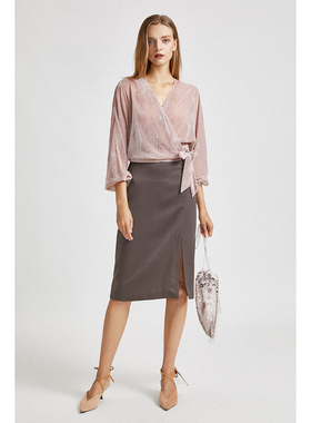 M.HITI锡瑅丝绒蝙蝠袖上衣S3Y016N