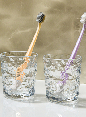 进口PC漱口杯冰川纹高级感防摔轻奢高颜值家用洗漱杯商用刷牙杯子