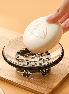 进口PC皂碟手工皂盒黑色卫生间家用浴室皂盒防摔高级轻奢香皂盒子