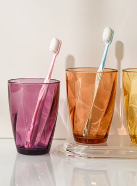 PC防碎刷牙杯家用漱口杯PC塑料杯网红情侣洗漱杯高档民宿宾馆酒店