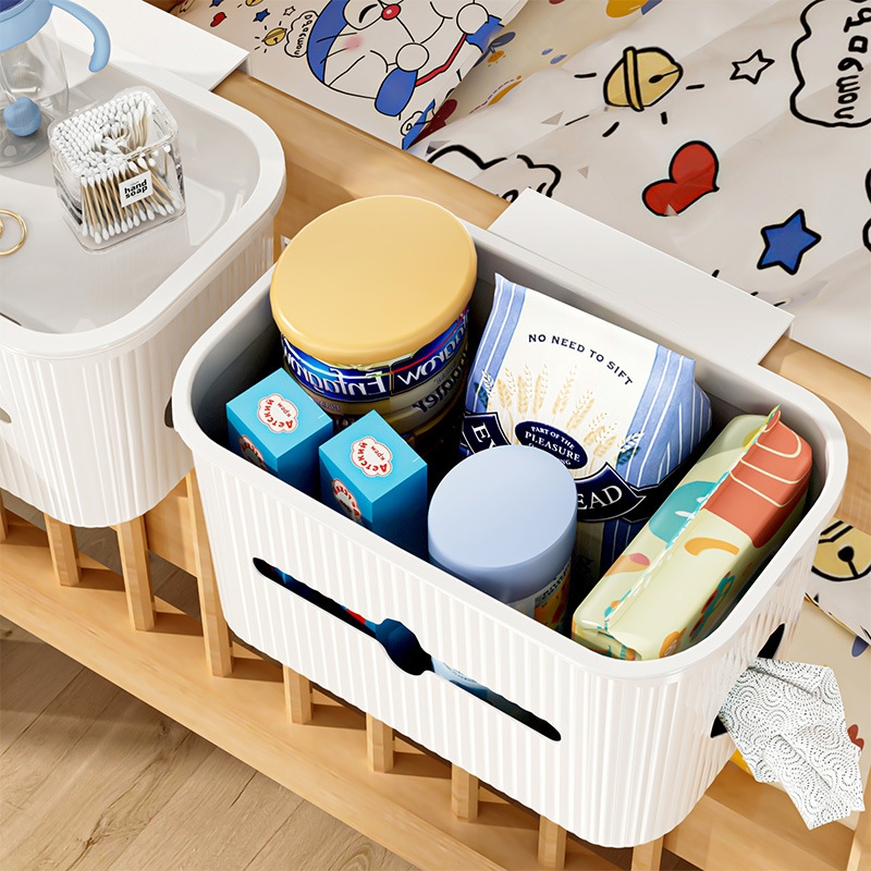 婴儿床婴儿收纳挂篮拼接床边床头宝宝尿布收纳盒尿不湿收纳袋挂袋