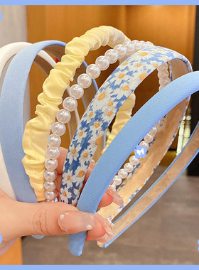 珍珠发箍女高级感压发头箍2025新款白色短发外出洗脸发卡头饰发饰