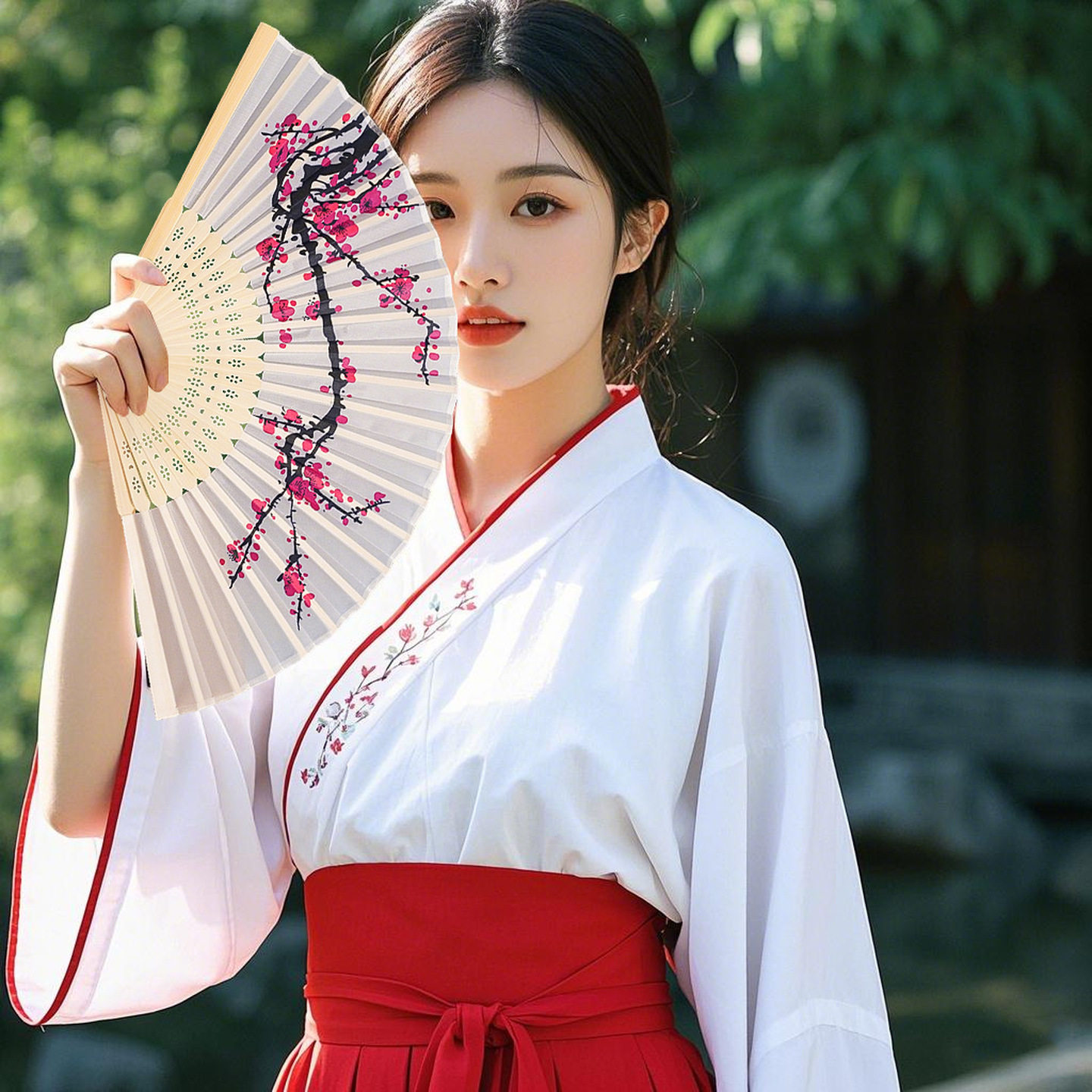 扇子折扇中国风古风汉服女旗袍舞蹈跳舞儿童学生夏日随身折叠小扇