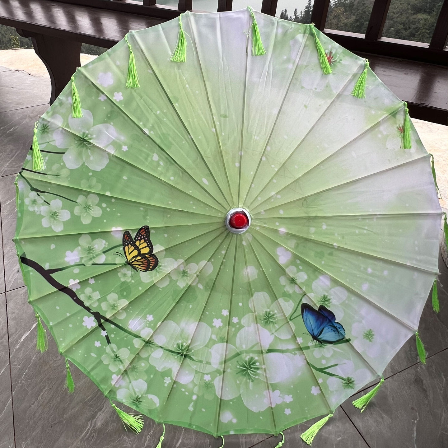 杭州西湖古风流苏伞油纸伞汉服摄影古装伞装饰道具儿童舞蹈走秀伞