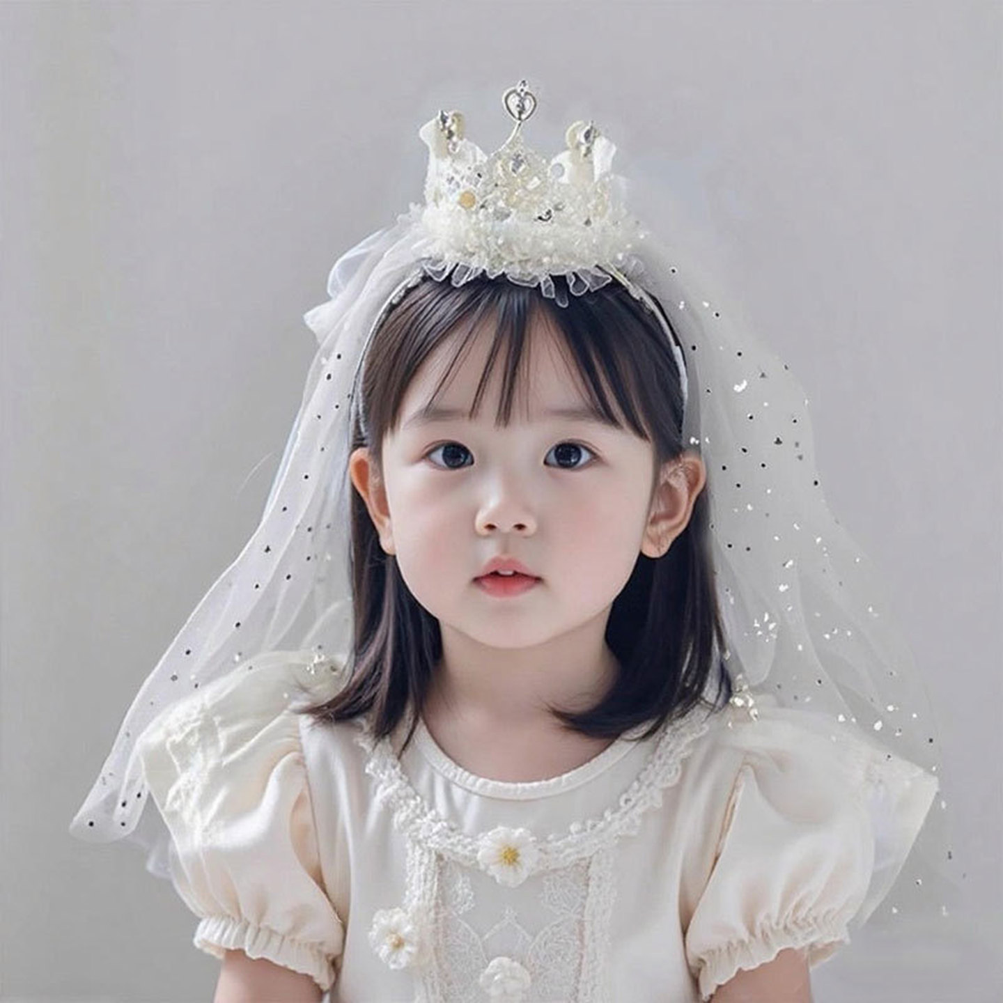 儿童头饰公主宝宝皇冠头纱配饰发箍生日帽发饰小女孩甜美精致发卡