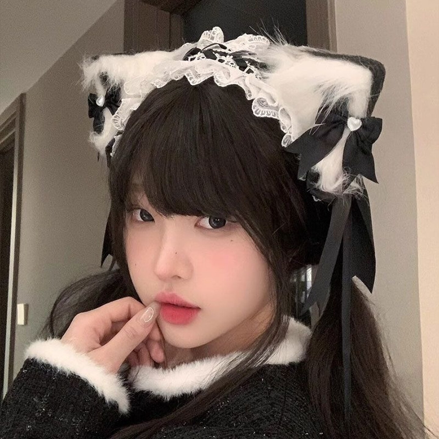 法式洛丽塔蕾丝飘带发饰洋气可爱女童发卡发带适合甜美公主头饰品