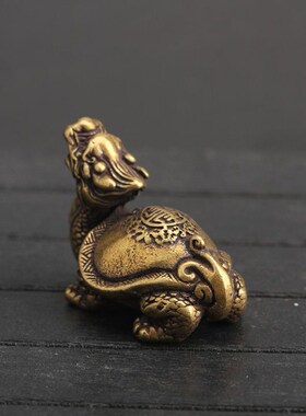 纯铜摆件龙龟把玩手把件办公桌招财霸下摆件招财家居家饰工艺品礼