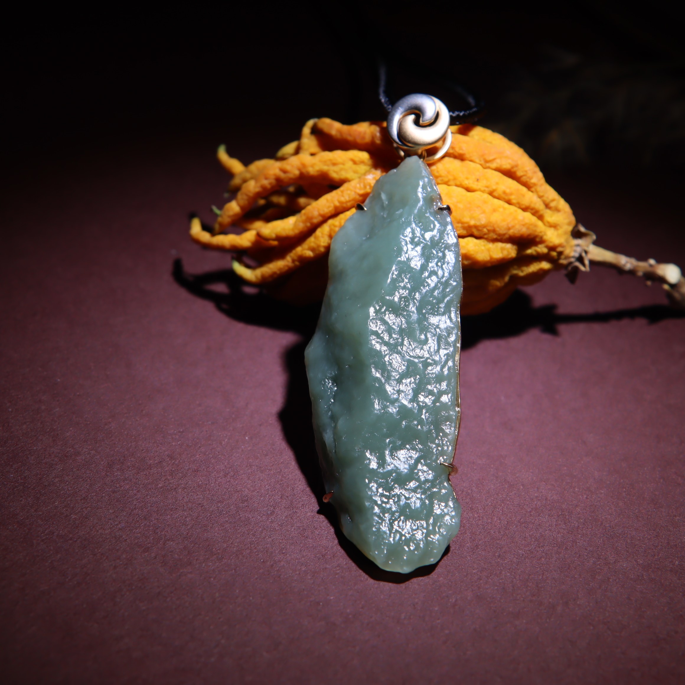 玩转和田玉新疆和田玉戈壁料沙枣青原石男女款吊坠挂件18k金镶玉