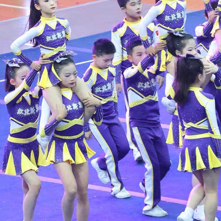 啦啦操服装女儿童拉拉队比赛服运动会竞技团体操服健美操演出服男