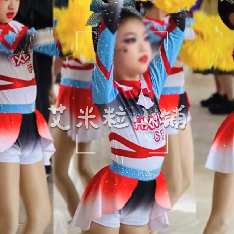 花球啦啦操比赛服装技巧啦啦队儿童团体服演出舞蹈服新品24学生男