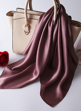 高端缎面真丝方巾女70x妈妈护颈椎脖子防晒丝巾亲肤丝滑保暖围巾