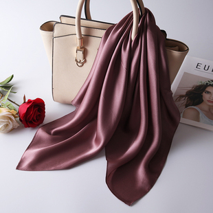 高端缎面真丝方巾女70x妈妈护颈椎脖子防晒丝巾亲肤丝滑保暖围巾