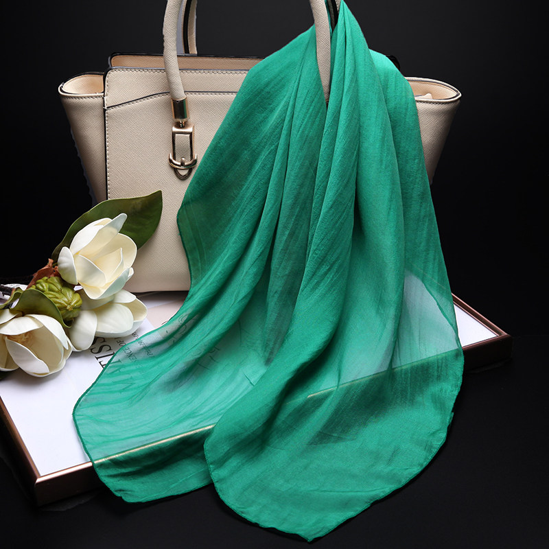 100%桑蚕丝巾轻薄款纯真丝围巾