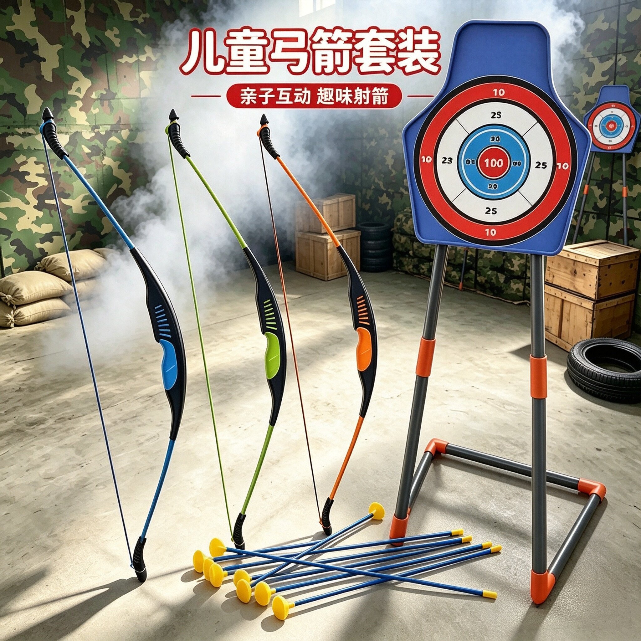 儿童射箭玩具弓箭套装箭筒箭靶射击室内男运动箭支吸盘箭头幼儿园图片