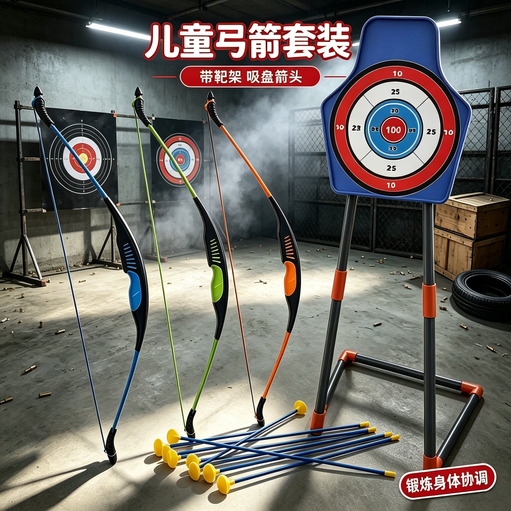 大号儿童弓箭玩具室内箭筒箭靶户外射箭男女孩子休闲娱乐装备玩具图片