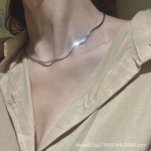 时髦高级ins正确版s925纯银镀金叠戴蛇骨项链轻奢百搭锁骨链女