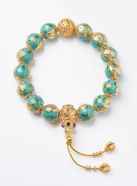 设计款宫廷风925纯银蓝色龙珠手链高级大气送闺蜜礼物饰品批