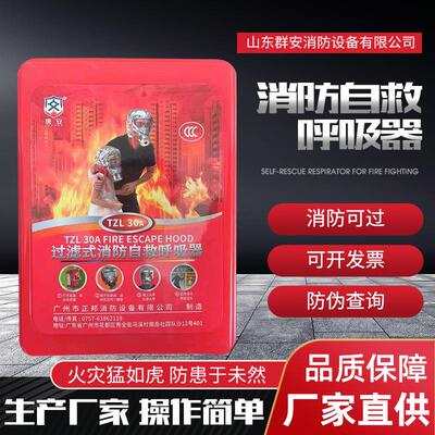 头戴式消防面具火灾逃生全面防护过滤酒店防毒面具消防自救呼吸器