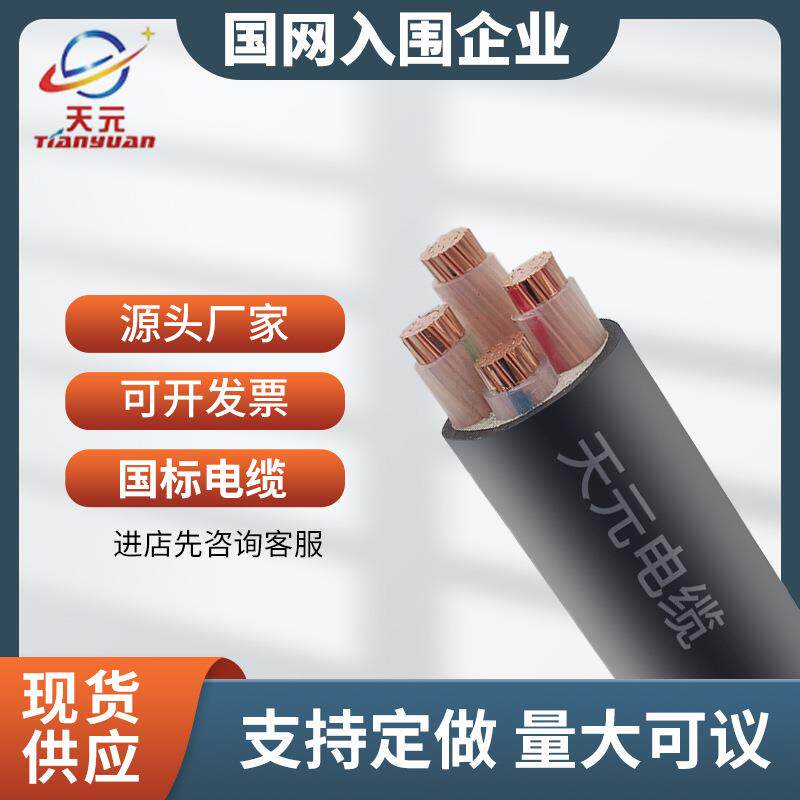 阻燃电缆150 185 240 300平方3+1+2 4 5芯无铠装国标铜 YJV电缆线