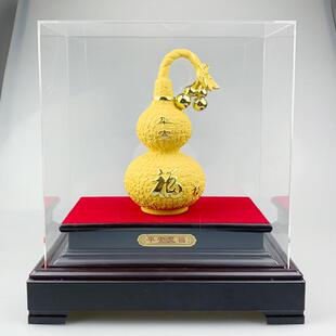 葫芦摆件 绒沙金平安是福葫芦摆件 创意保险公司年会酒会礼品
