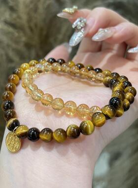 【巧恩】天然黄水晶黄虎眼S925银抖音红薯爆款链百搭设计感手串批