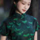 连衣裙2026新款 南风知送考古法旗袍女全开襟夏季 绿色新中式 高级感