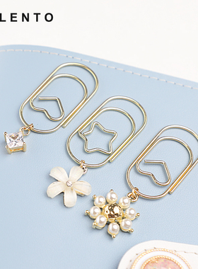 LALENTO手帐装饰电镀钻石U形曲别针手工书签笔记本饰品回形针