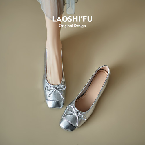 2025春季新款蝴蝶结平底芭蕾舞鞋