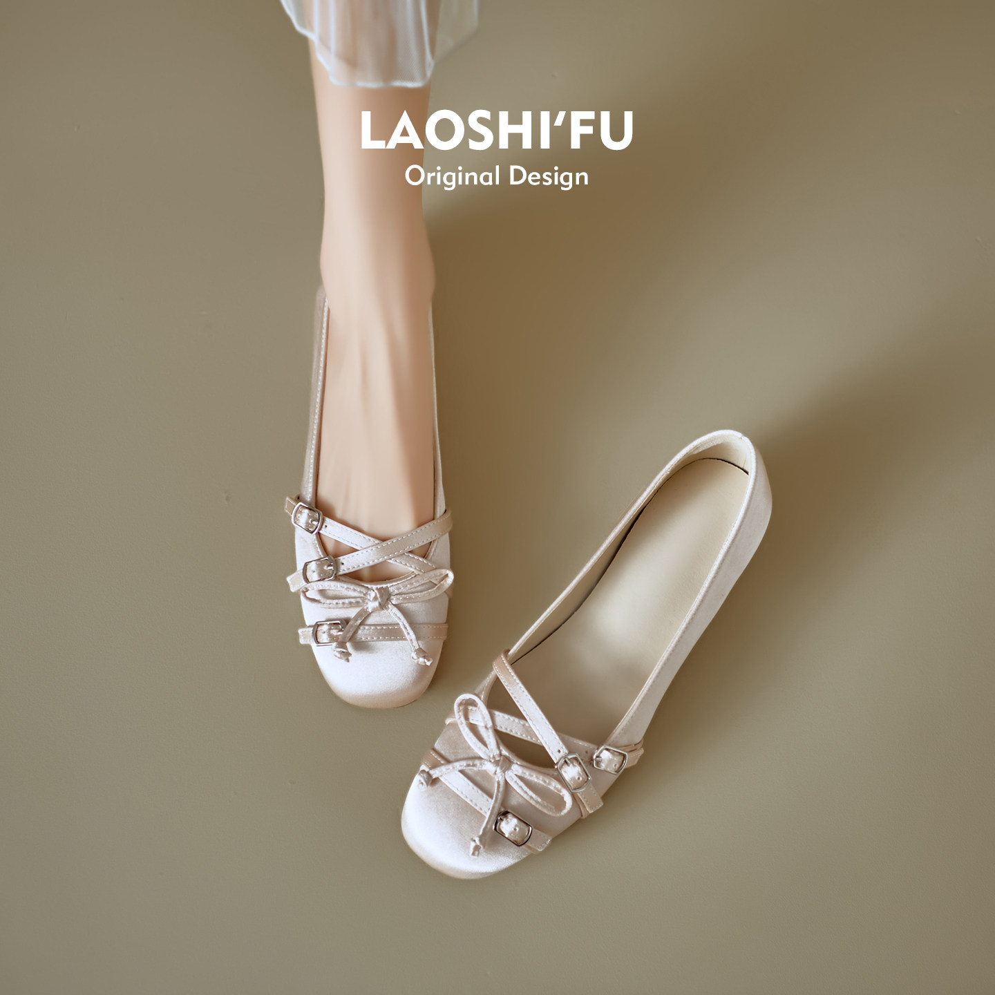 羊皮版~法式圆头蝴蝶结内增高单鞋女2026新款浅口芭蕾风玛丽珍鞋